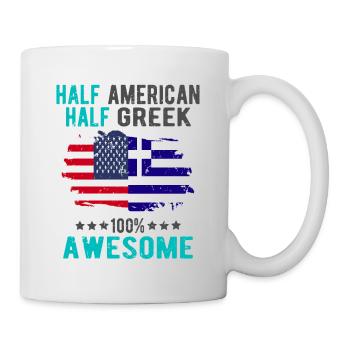 Moitié américain moitié grec - Mug blanc - blanc - Droite