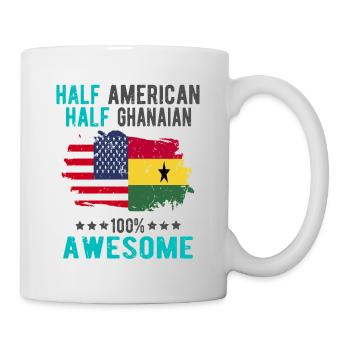 Halb Amerikaner Halb Ghanese - Tasse - Weiß - Rechts