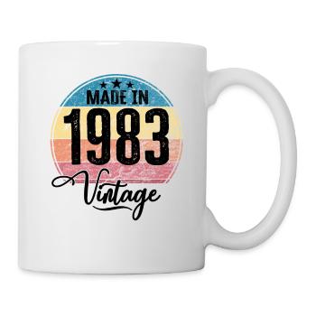 Vintage Made in 1983 Geburtsjahr 1983 Geburtstag - Tasse - Weiß - Rechts