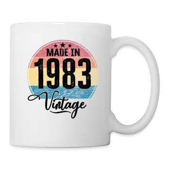Vintage Made in 1983 Geburtsjahr 1983 Geburtstag - Tasse - Weiß - Rechts