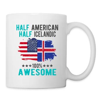 Moitié américain moitié islandais - Mug blanc - blanc - Droite
