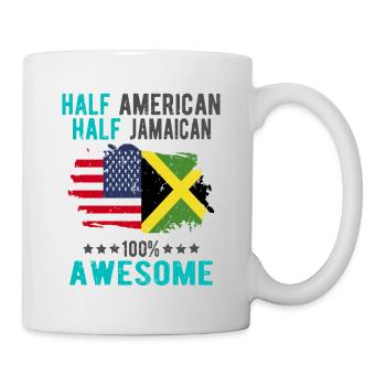 Halb Amerikaner Halb Jamaikaner - Tasse - Weiß - Rechts
