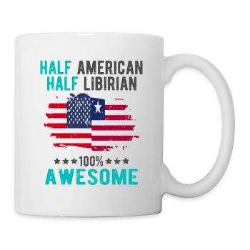 Halb Amerikaner Halb Libyer - Tasse - Weiß - Rechts