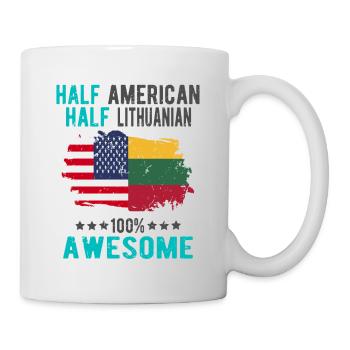 Half American Half Lithuanian - Mug - white - Right
