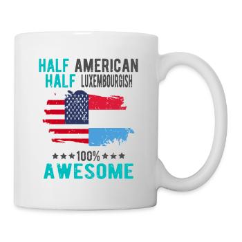 Moitié américain moitié luxembourgeois - Mug blanc - blanc - Droite