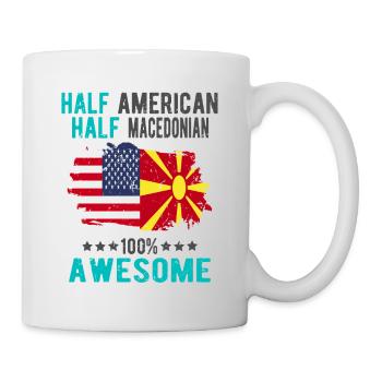 Moitié américain moitié macédonien - Mug blanc - blanc - Droite