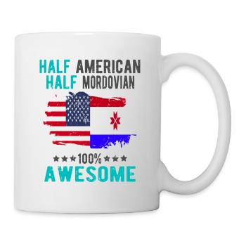 Half American Half Mordvins - Mug - white - Right
