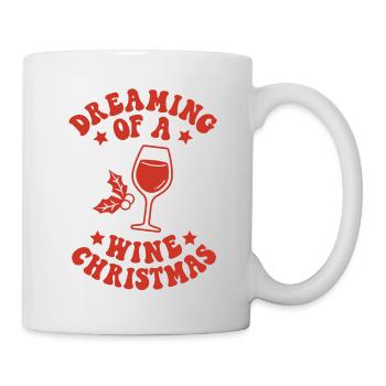Dreaming Of A Wine Christmas Funny Wine Lover - Mug - white - Right