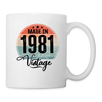 Vintage Made in 1981 Geburtsjahr 1981 Geburtstag - Tasse - Weiß - Rechts
