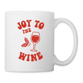 Freude dem Wein Lustiger Trinker Weihnachten Rot Weiß - Tasse - Weiß - Rechts