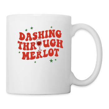 Se précipiter à travers le vin de Noël amusant de Merlot - Mug blanc - blanc - Droite
