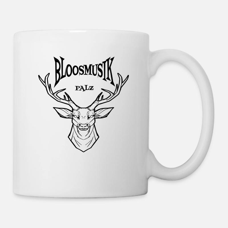 Blasmusik Pfalz Bloosmusik Palz Hirsch Geweih - Tasse - Weiß