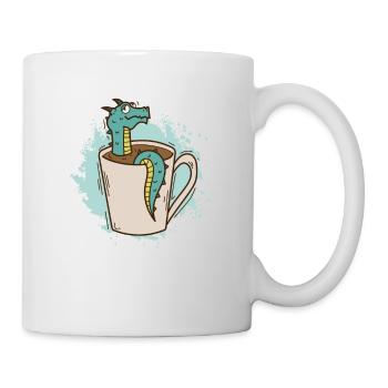 Dragon dans une tasse mignonne créature mythique - Mug blanc - blanc - Droite