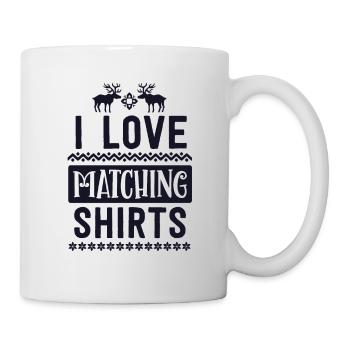 J’aime les chemises de Noël assorties couple femme - Mug blanc - blanc - Droite