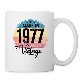 Vintage Fabriqué en 1977 Année de naissance 1977 Anniversaire - Mug blanc - blanc - Droite
