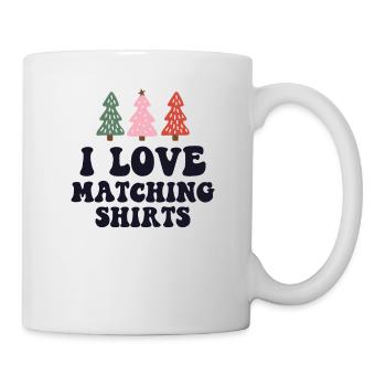 J’aime assortir les chemises de Noël Couple de Noël Femme - Mug blanc - blanc - Droite
