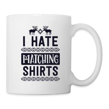 Je déteste les chemises de Noël assorties couple mari - Mug blanc - blanc - Droite