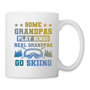 Grandfather ski saying - Mug - white - Right