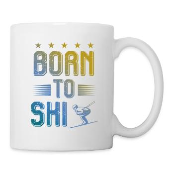 Né pour skier - Mug blanc - blanc - Droite