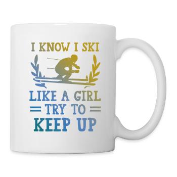 Skiez comme une fille - Mug blanc - blanc - Droite