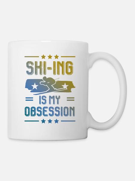 ski skiing - Tasse - Weiß