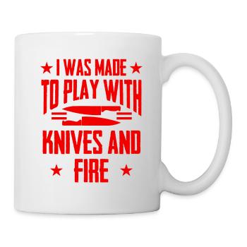 Knives and fire cook - Mug - white - Right