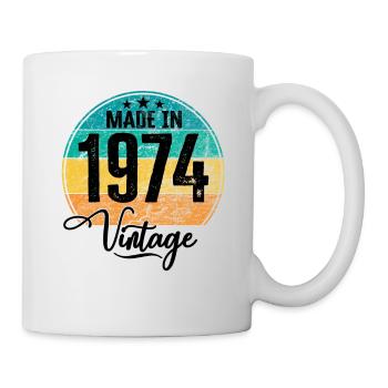 Millésime Fabriqué en 1974 Année de naissance 1974 Anniversaire - Mug blanc - blanc - Droite