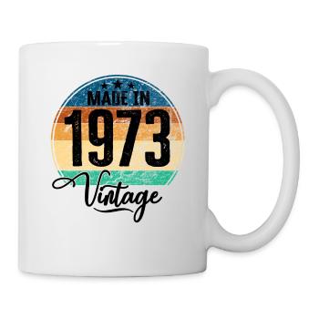 Vintage Made in 1973 Geburtsjahr 1973 Geburtstag - Tasse - Weiß - Rechts