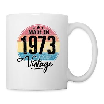Vintage Made in 1973 Geburtsjahr 1973 Geburtstag - Tasse - Weiß - Rechts