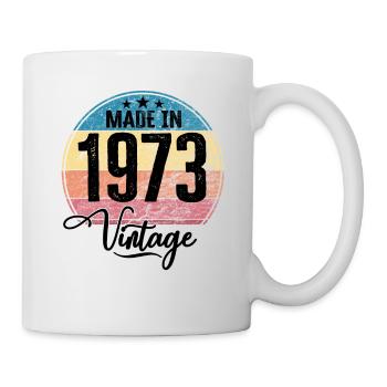 Vintage Made in 1973 Geburtsjahr 1973 Geburtstag - Tasse - Weiß - Rechts
