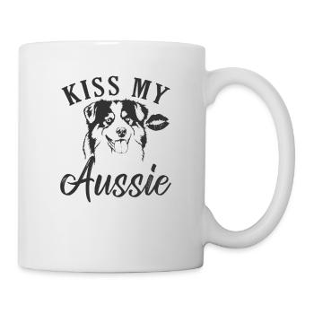 Embrasse mon chien de berger australien australien - Mug blanc - blanc - Droite