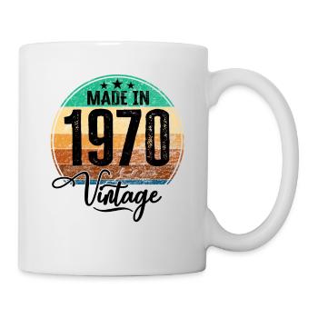 Vintage Made in 1970 Geburtsjahr 1970 Geburtstag - Tasse - Weiß - Rechts