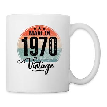Vintage Made in 1970 Geburtsjahr 1970 Geburtstag - Tasse - Weiß - Rechts