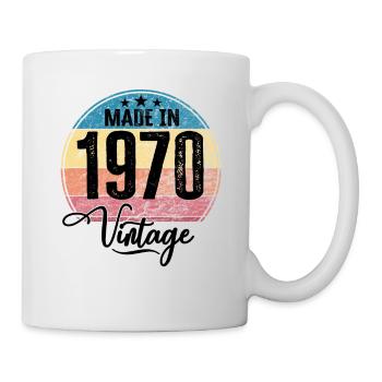Vintage Made in 1970 Geburtsjahr 1970 Geburtstag - Tasse - Weiß - Rechts