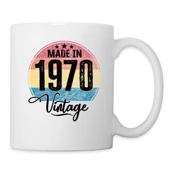 Vintage Made in 1970 Geburtsjahr 1970 Geburtstag - Tasse - Weiß - Rechts