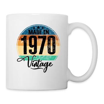 Vintage Made in 1970 Geburtsjahr 1970 Geburtstag - Tasse - Weiß - Rechts
