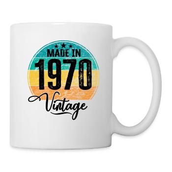 Vintage Made in 1970 Geburtsjahr 1970 Geburtstag - Tasse - Weiß - Rechts