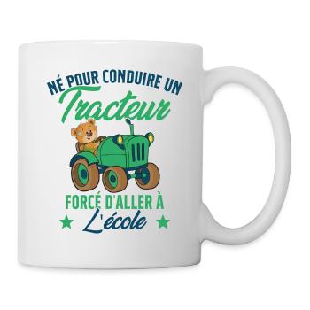 Né pour conduire un tracteur conducteur tracteur - Mug blanc - blanc - Droite