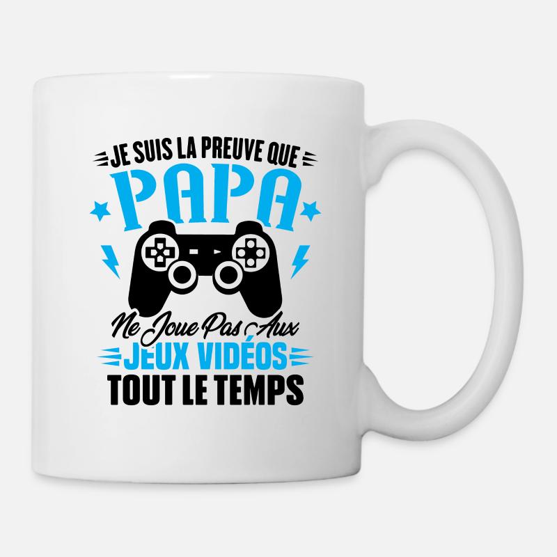 La preuve que papa ne joue pas aux jeux vidéos - Mug blanc - blanc