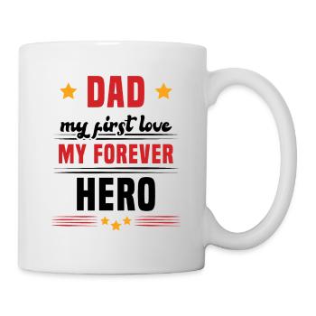 Papa mon premier amour mon héros cadeau pour papa - Mug blanc - blanc - Droite