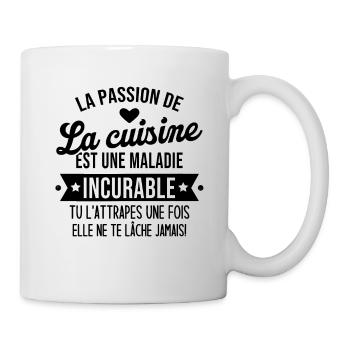 la passion de la cuisine est une maladie incurable - Mug blanc - blanc - Droite