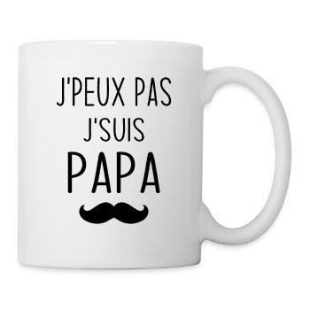 J'peux pas j'suis papa, Humour cadeau papa - Mug blanc - blanc - Droite