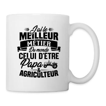 Papa et agriculteur, Cadeau papa agriculteur - Mug blanc - blanc - Droite