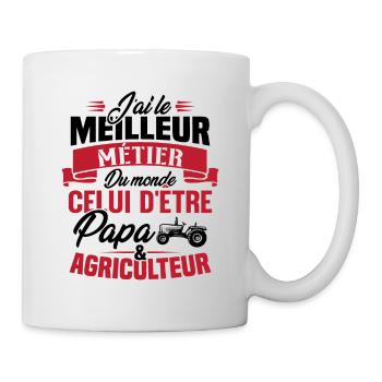 Papa et agriculteur, Cadeau papa agriculteur - Mug blanc - blanc - Droite