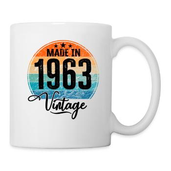 Vintage Made in 1963 Geburtsjahr 1963 Geburtstag - Tasse - Weiß - Rechts