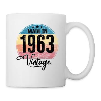 Vintage Made in 1963 Geburtsjahr 1963 Geburtstag - Tasse - Weiß - Rechts