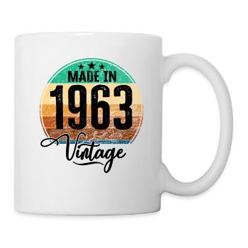 Vintage Made in 1963 Geburtsjahr 1963 Geburtstag - Tasse - Weiß - Rechts