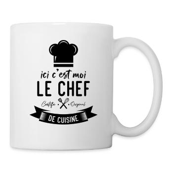 Ici c'est moi le chef certifié original de cuisine - Mug blanc - blanc - Droite