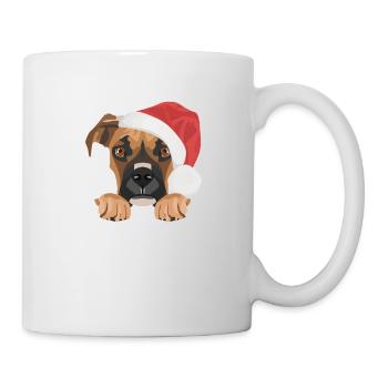 Boxer Frohe Weihnachten - Tasse - Weiß - Rechts