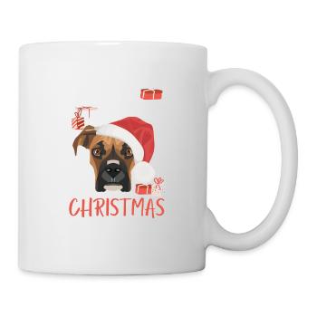 Boxer Frohe Weihnachten - Tasse - Weiß - Rechts